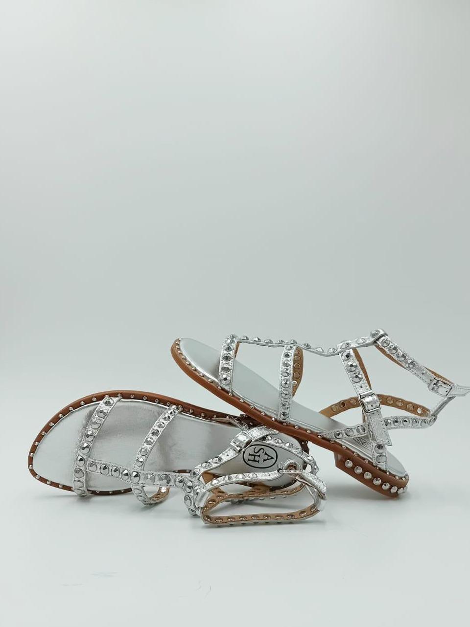 sandalo flat precious con borchie PRECIOUS ARGENTO ASH 