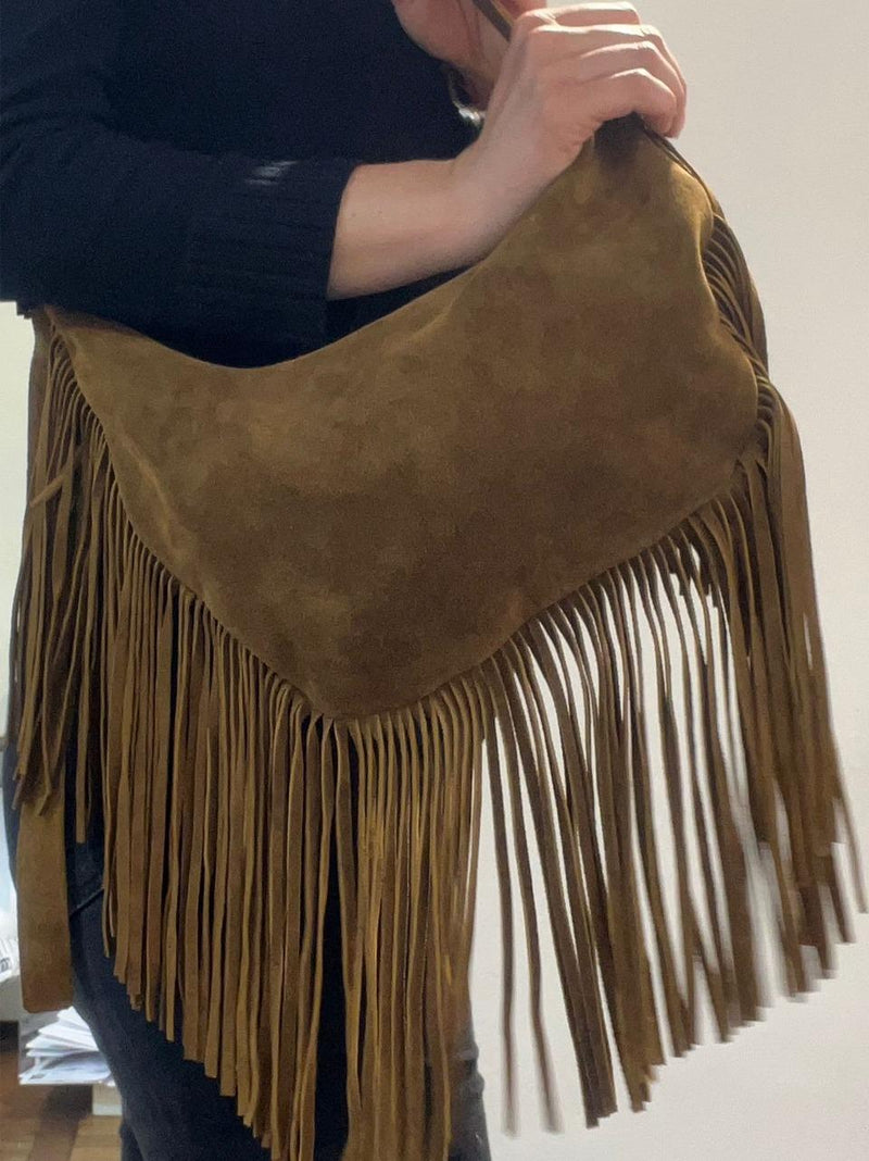 borsa cauntry con frangia BS8805 GOLDEN BROWN REHARD 