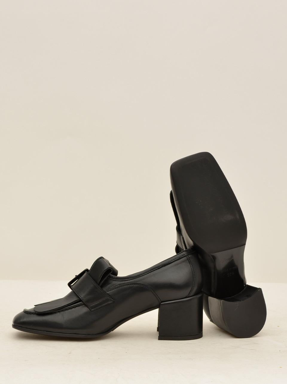 mocassino con frangia 9136 NERO BRUGLIA 