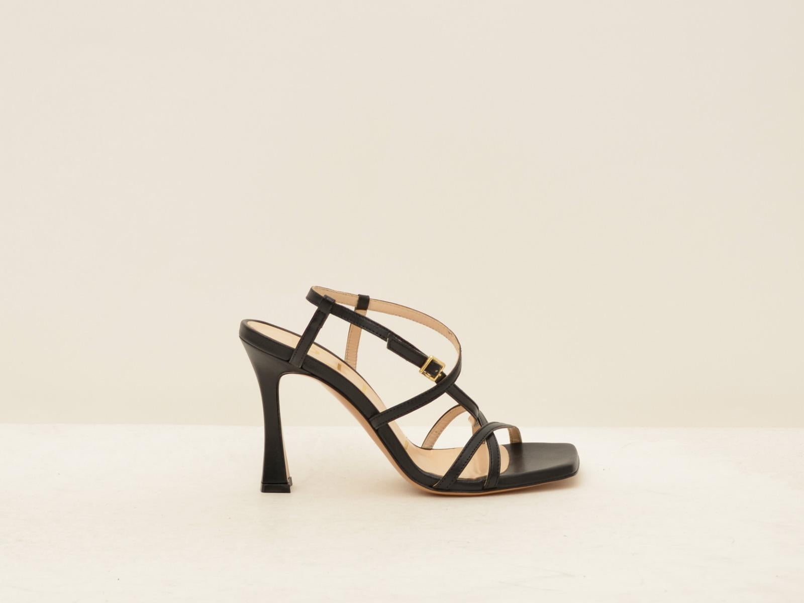 sandalo asimmetrico tacco h 90 mm 26102 NERO MATTEO PITTI 