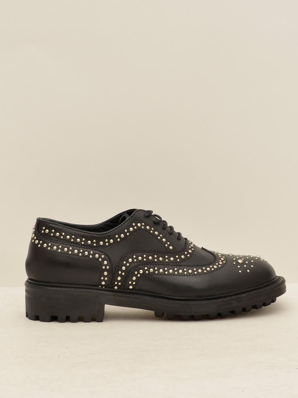 francesina borchiata BEKY NERO CUIR NOIR 