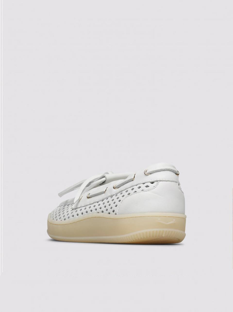 mocassino traforato OLIVA0N01 WHITE VOILE BLANCHE 