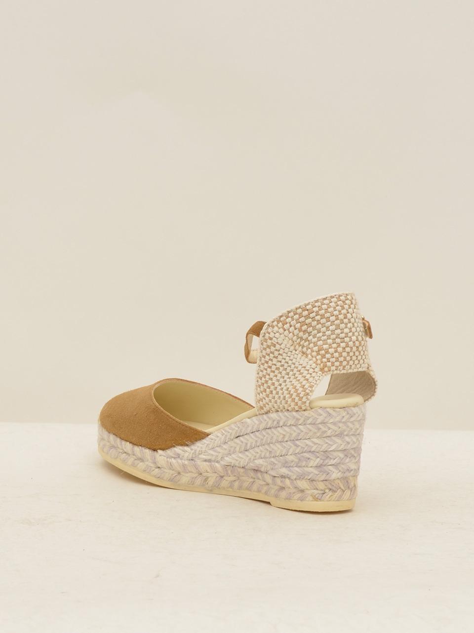 sandalo col laccio alla caviglia zeppa bassa ROBY ANTE CAMEL ESPADRILLAS 