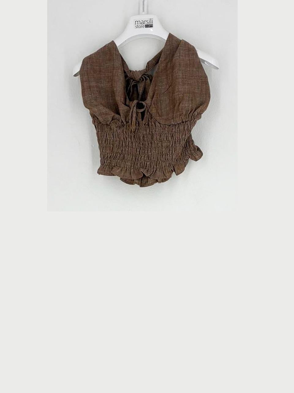 smokedhalter top AN5636 MID BROWN GLAMOROUS 