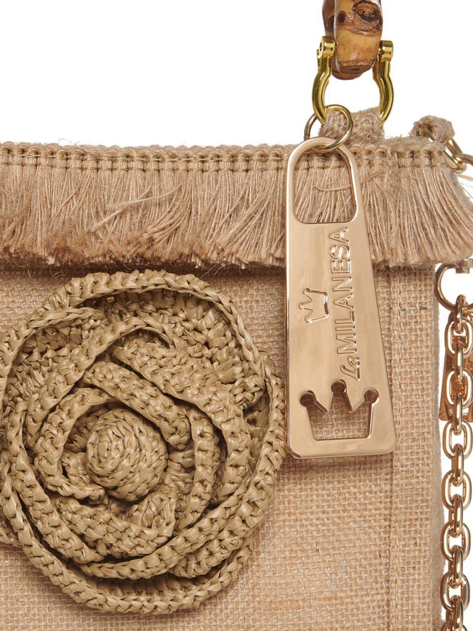 borsa in yuta ROSA SMALL N LA MILANESA 