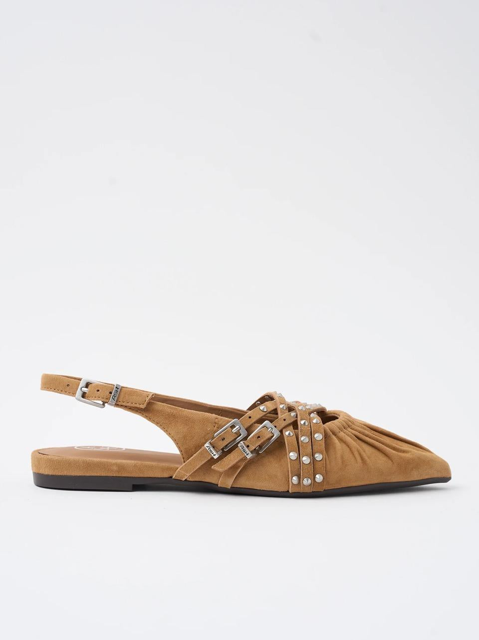 chanel flat con borchiette BIANCA MOCCA MOU ASH 