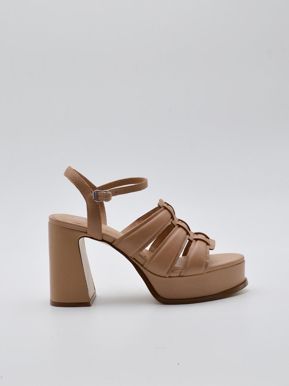 sandalo plateau bombato tacco h 110mm MINA B SKYN ASH 