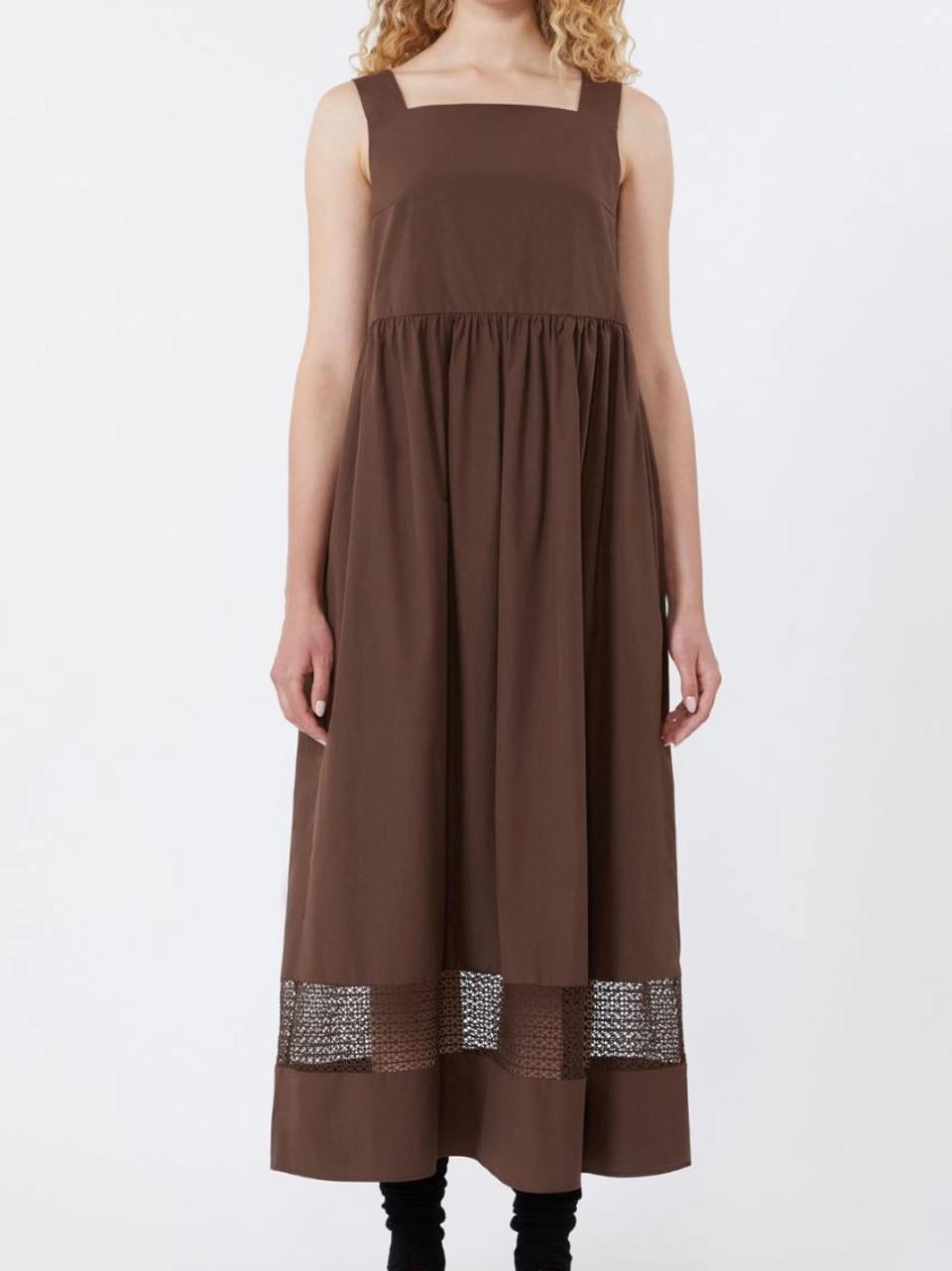 abito popeline lungo con uncinetto GOLA C WEEKEND  by Max Mara 