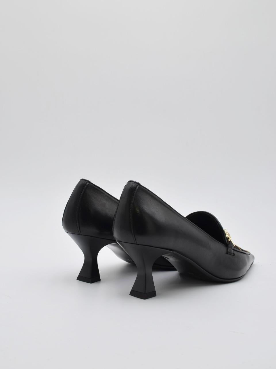 decollette\mocassino con cavallino tacco h 40  mm DI25104 NERO MICHAEL DASS 