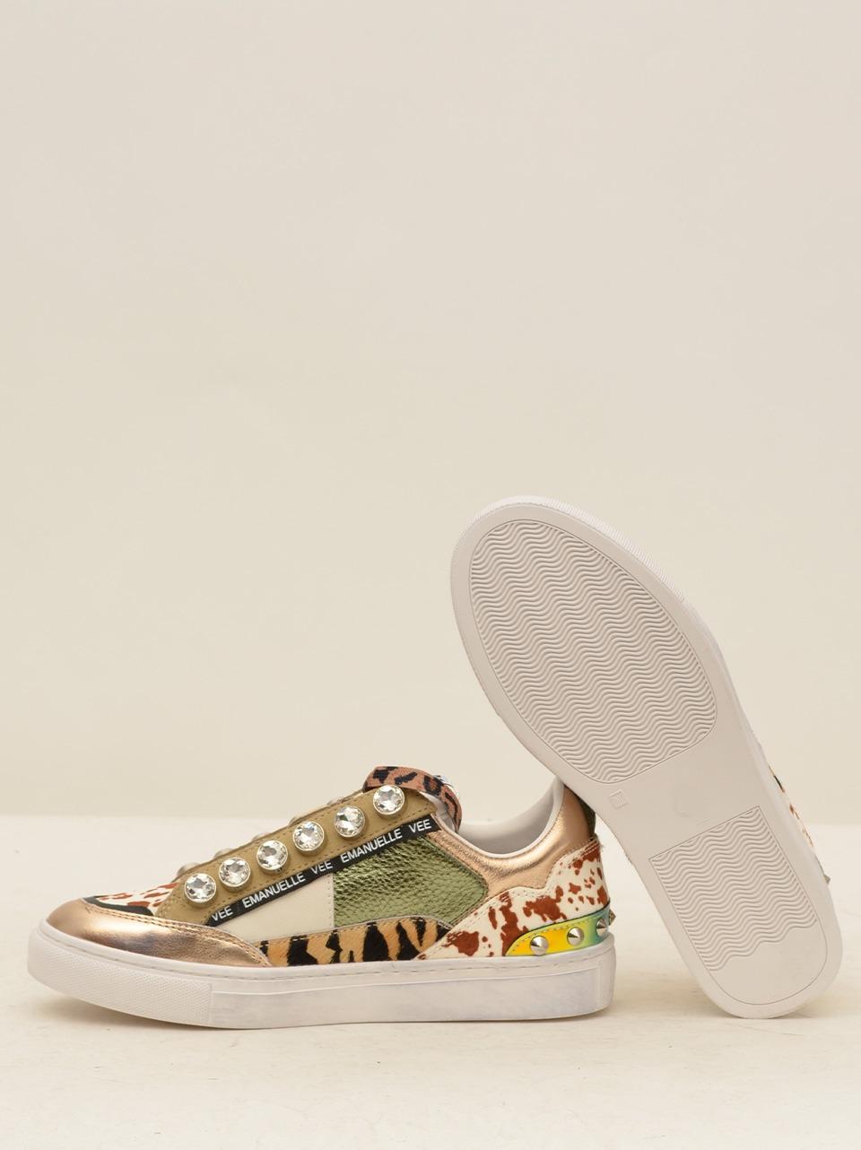 sneakers con castoni maculata 11-P122CB MULTY ZEBRA EMANUELLE VEE 