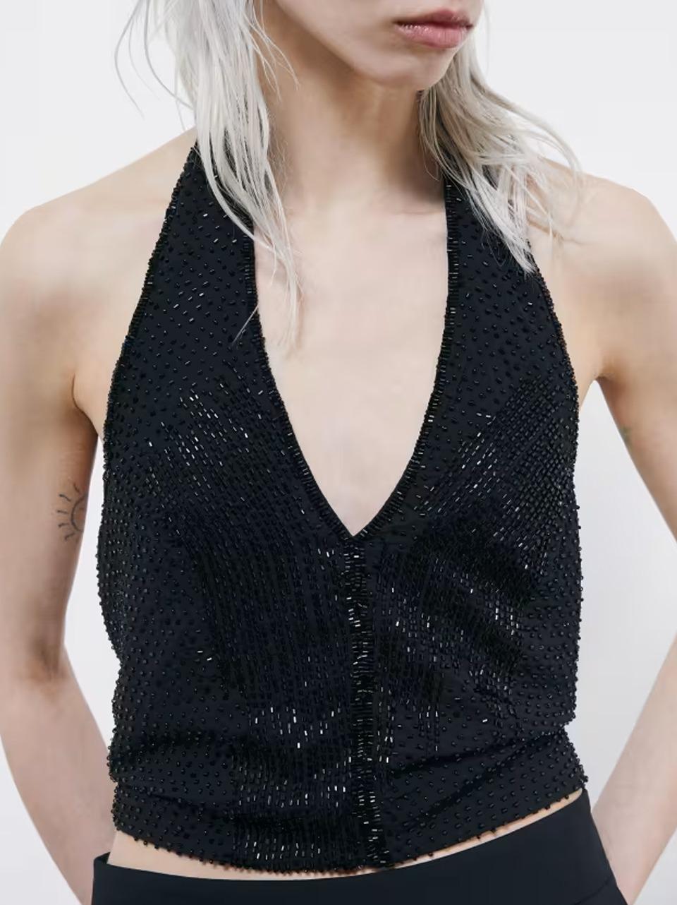 top foulard perline 2C1684 A750 N Patrizia pepe 