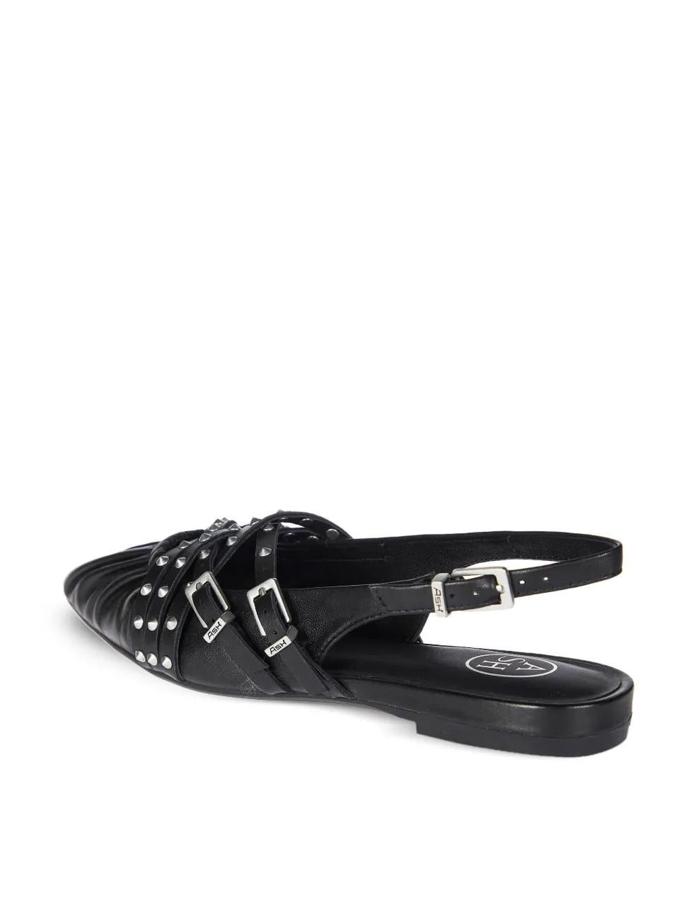 chanel flat con borchiette BIANCA NERO ASH 