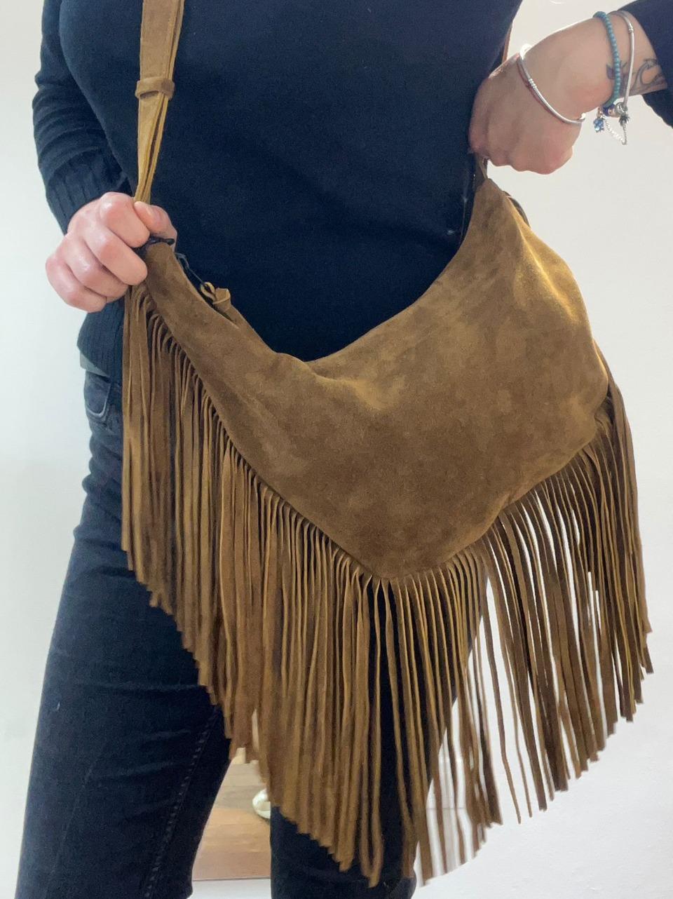 borsa cauntry con frangia BS8805 GOLDEN BROWN REHARD 