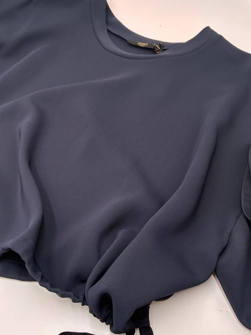 blusa mezza manica con nodo CA1522 BLU SEVENTY 