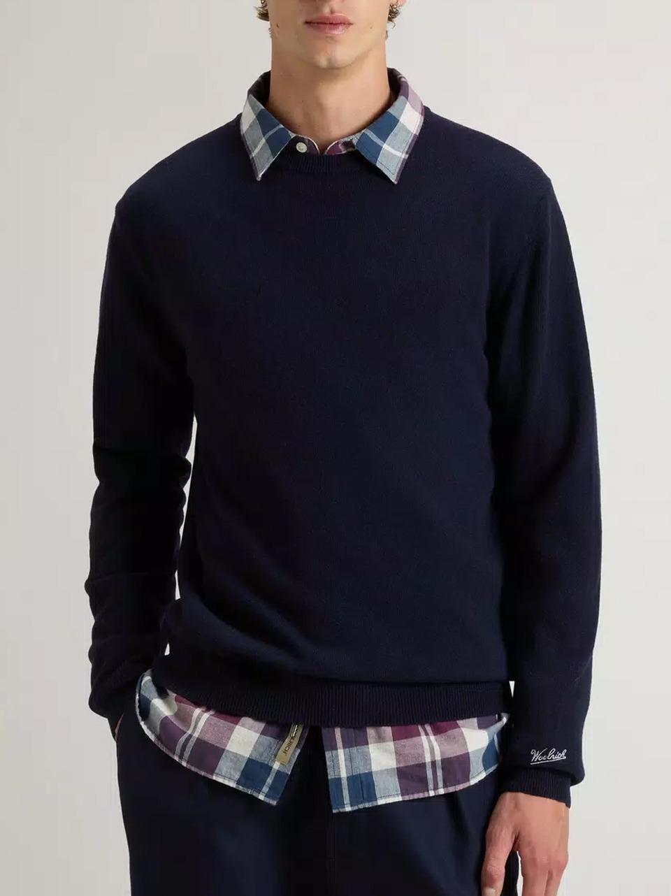 maglia lembswool CFWOKN0278MRUF0469 BL WOOLRICH 