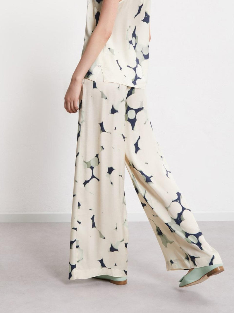 pantalone palazzo fantasia raso viscosa TP9838 LN ottod'ame 