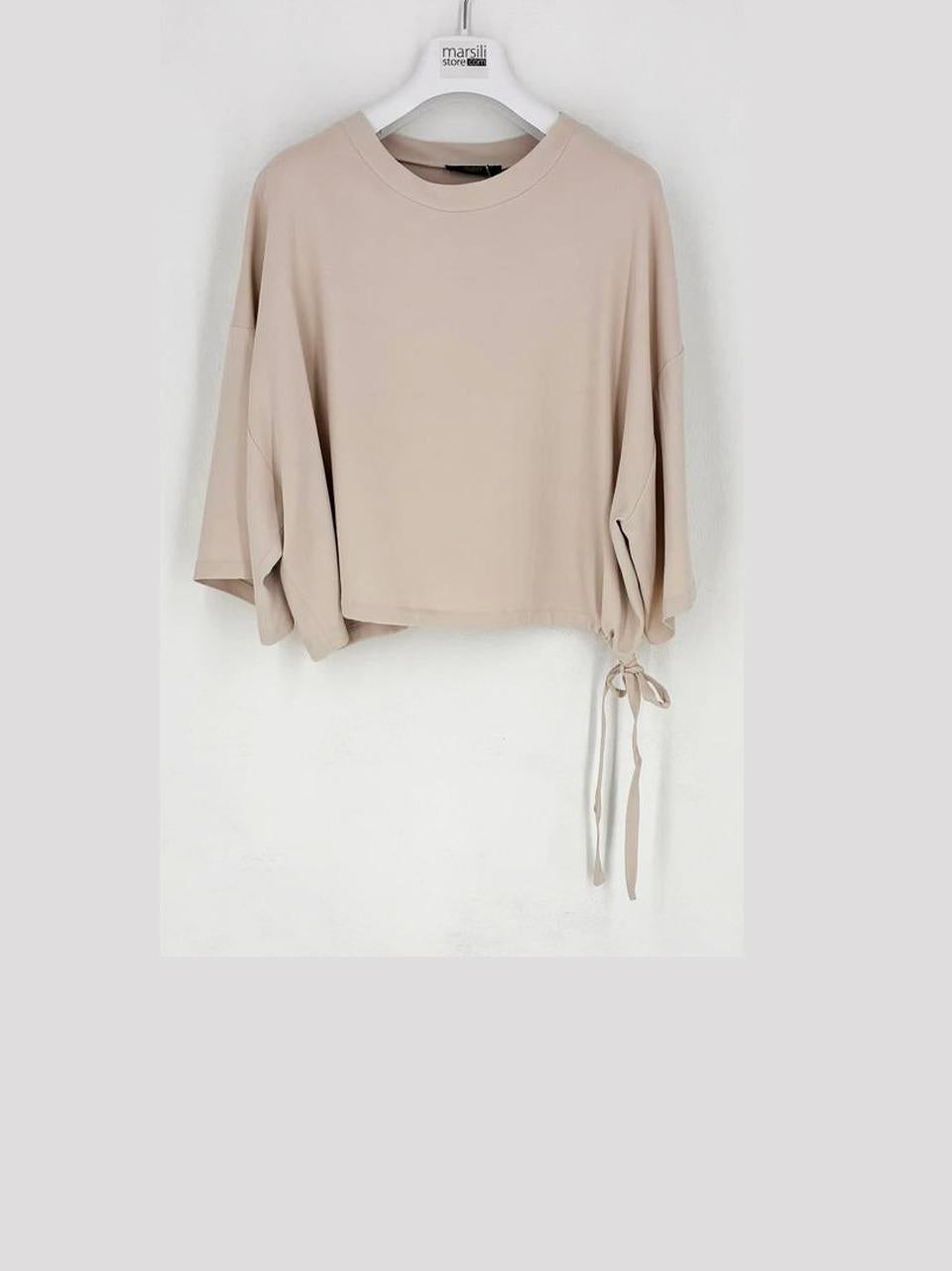blusa mezza manica con nodo CA1522 PANNA SEVENTY 