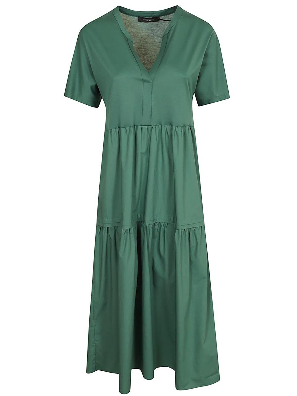 abito in jersey e popeline con balze CAPSULA VERDE WEEKEND  by Max Mara 
