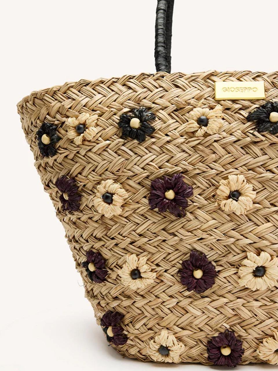 borsa in rafia con fiori 75523 NATURALE GIOSEPPO 