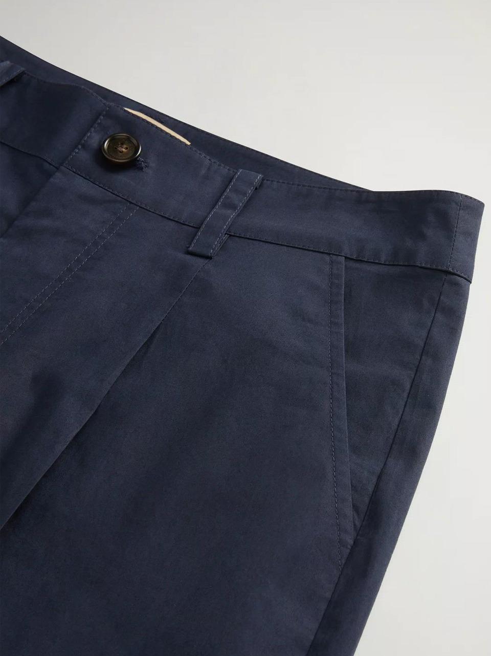 pantalone palazzo in popeline 0219 3944 BLU WOOLRICH 