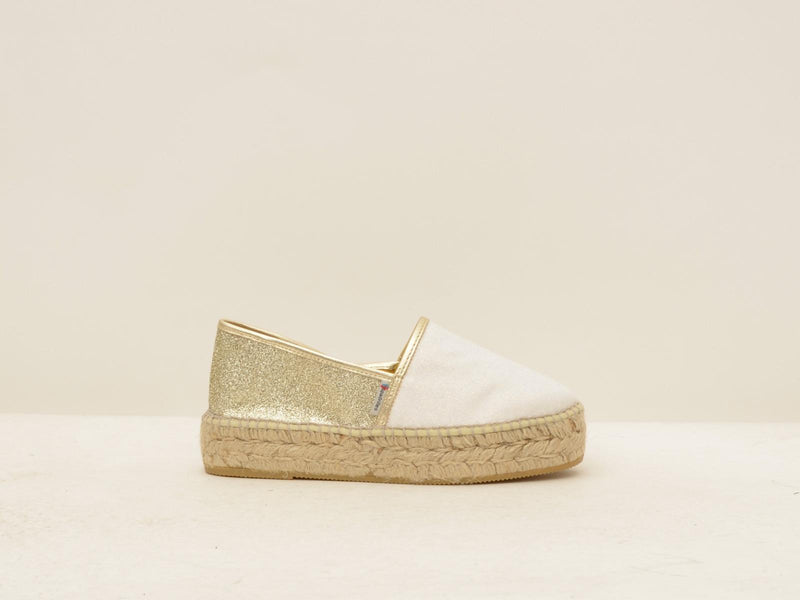  DOMMI GLITTER BIANCO\PLATINO ESPADRILLAS 