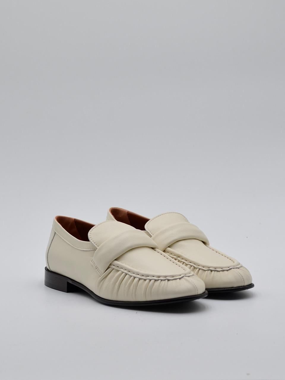 mocassino con passante plissettato 70320 PANNA MICHAEL DASS 