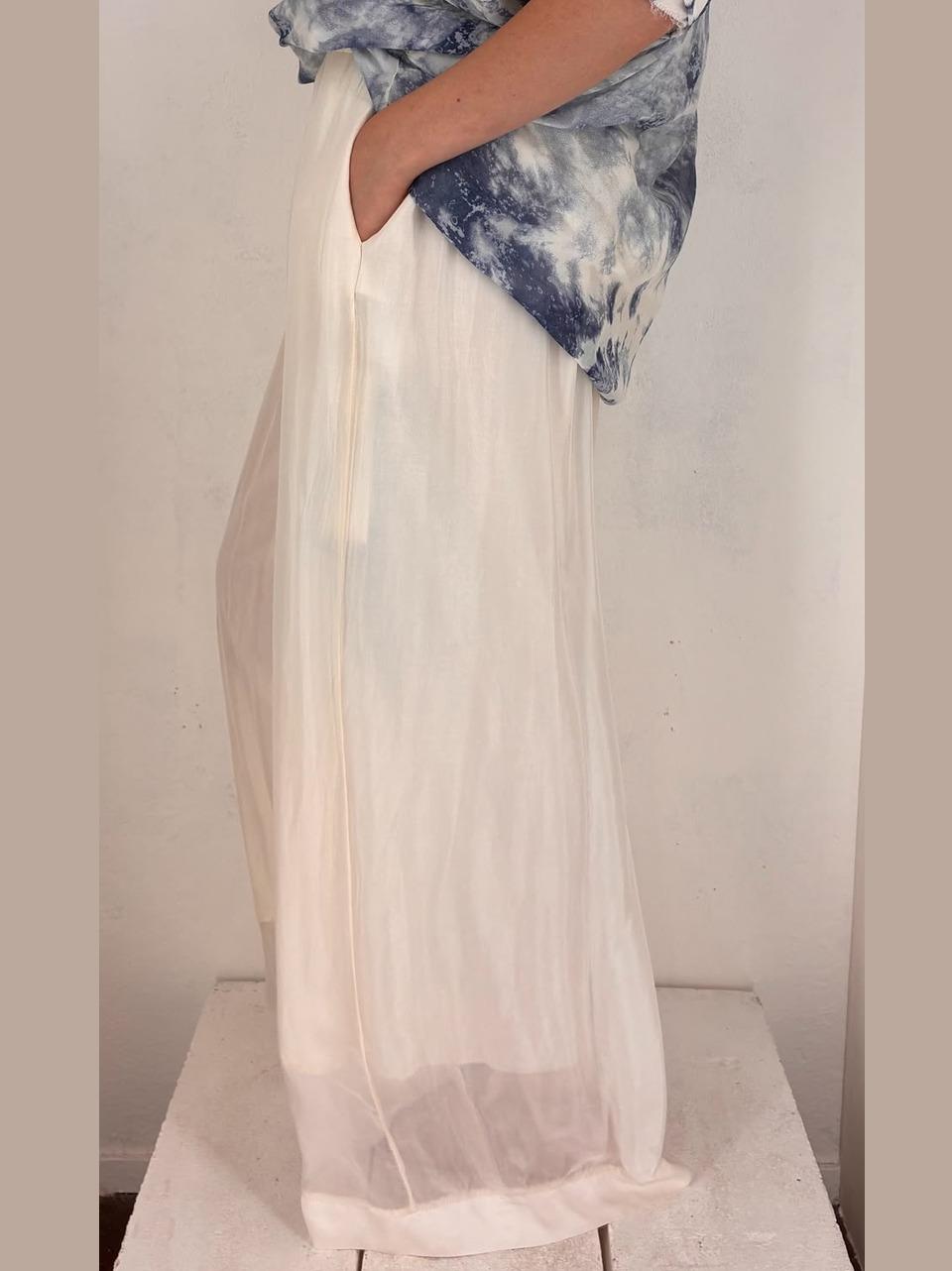 pantalone palazzo S281 WHITE SANCTA MUERTE 