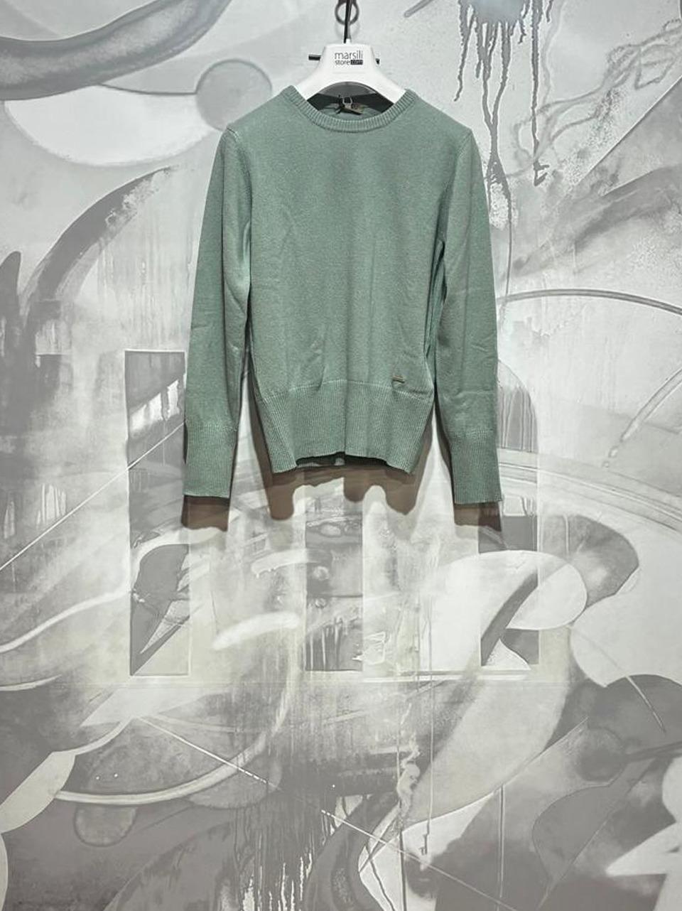 maglia slim CFWW KN2024 FRUF 5067 GREEN WOOLRICH 