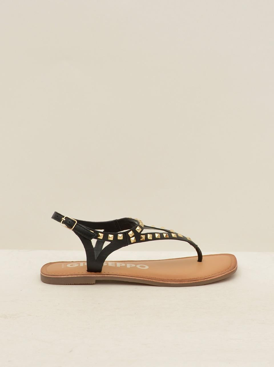 sandalo infradito con borchie 71770TRILBY NERO GIOSEPPO 