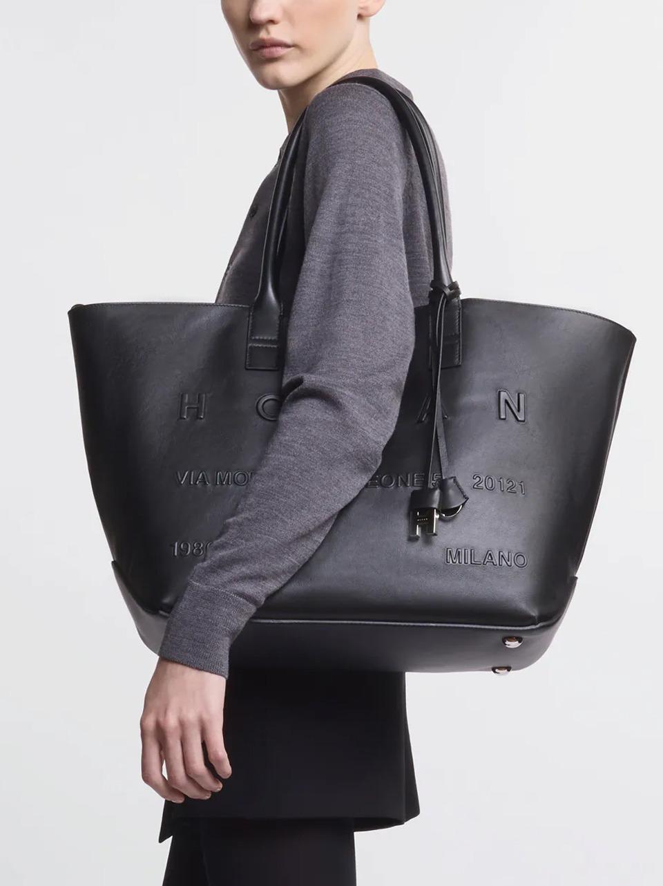 borsa address shopping KBW01TA0300TZPB999 NERO HOGAN 