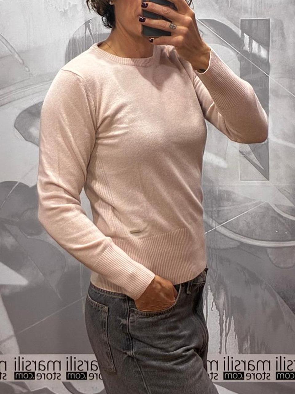 maglia slim CFWW KN2024 FRUF 5067 SILVER PEON WOOLRICH 