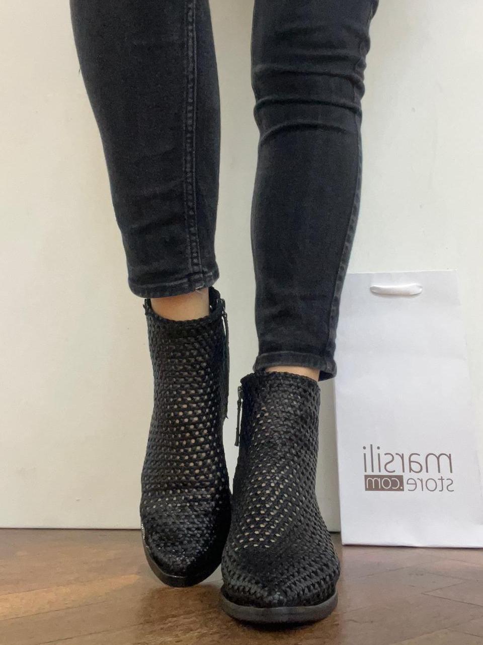 stiavetto texano intrecciato 261-303-19 NERO ZOLFO 