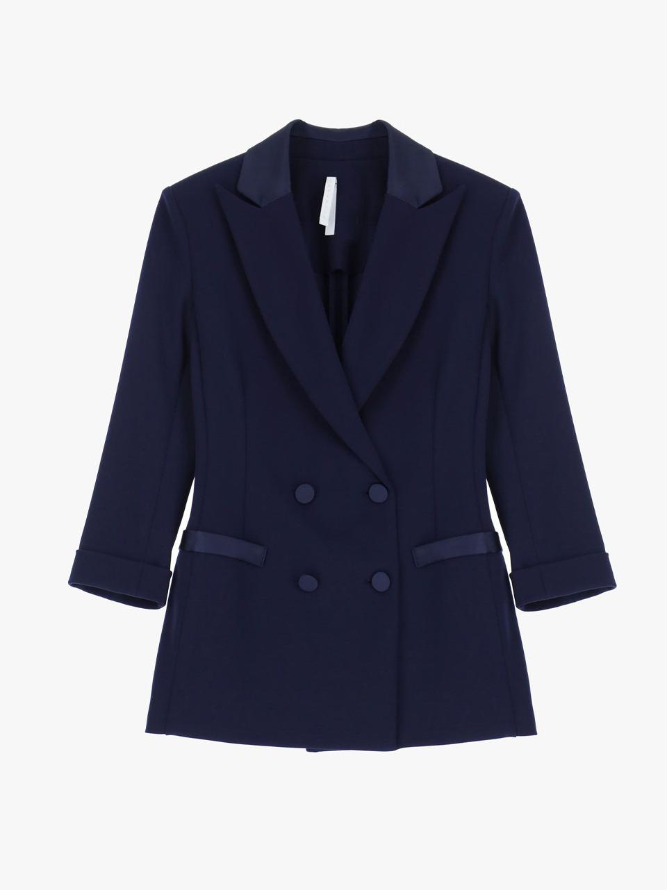 giacca crepe JU25 BLU SELECTED 