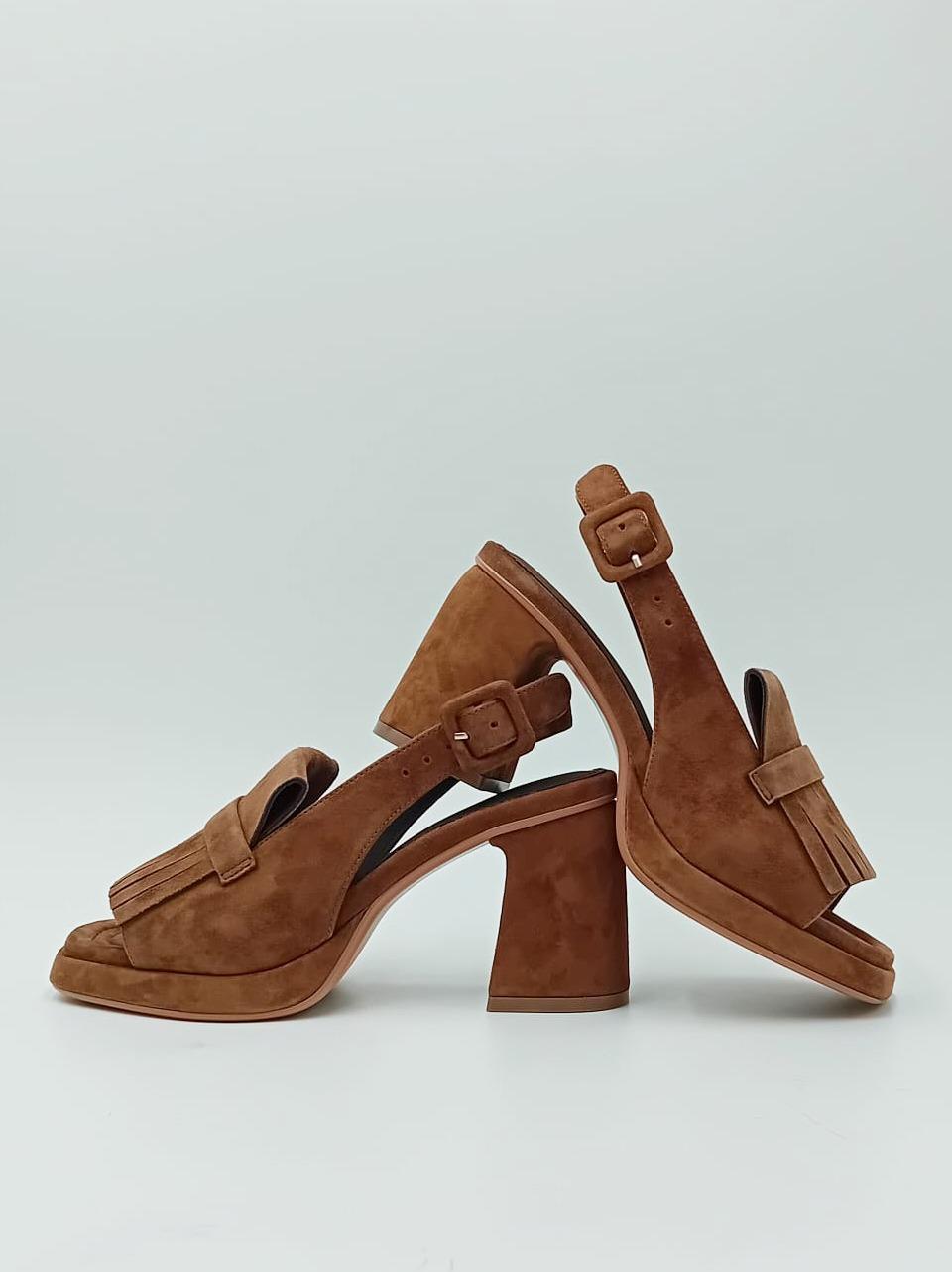 sandalo plato'con frangia BN5203 TABACCO ELVIO ZANON 