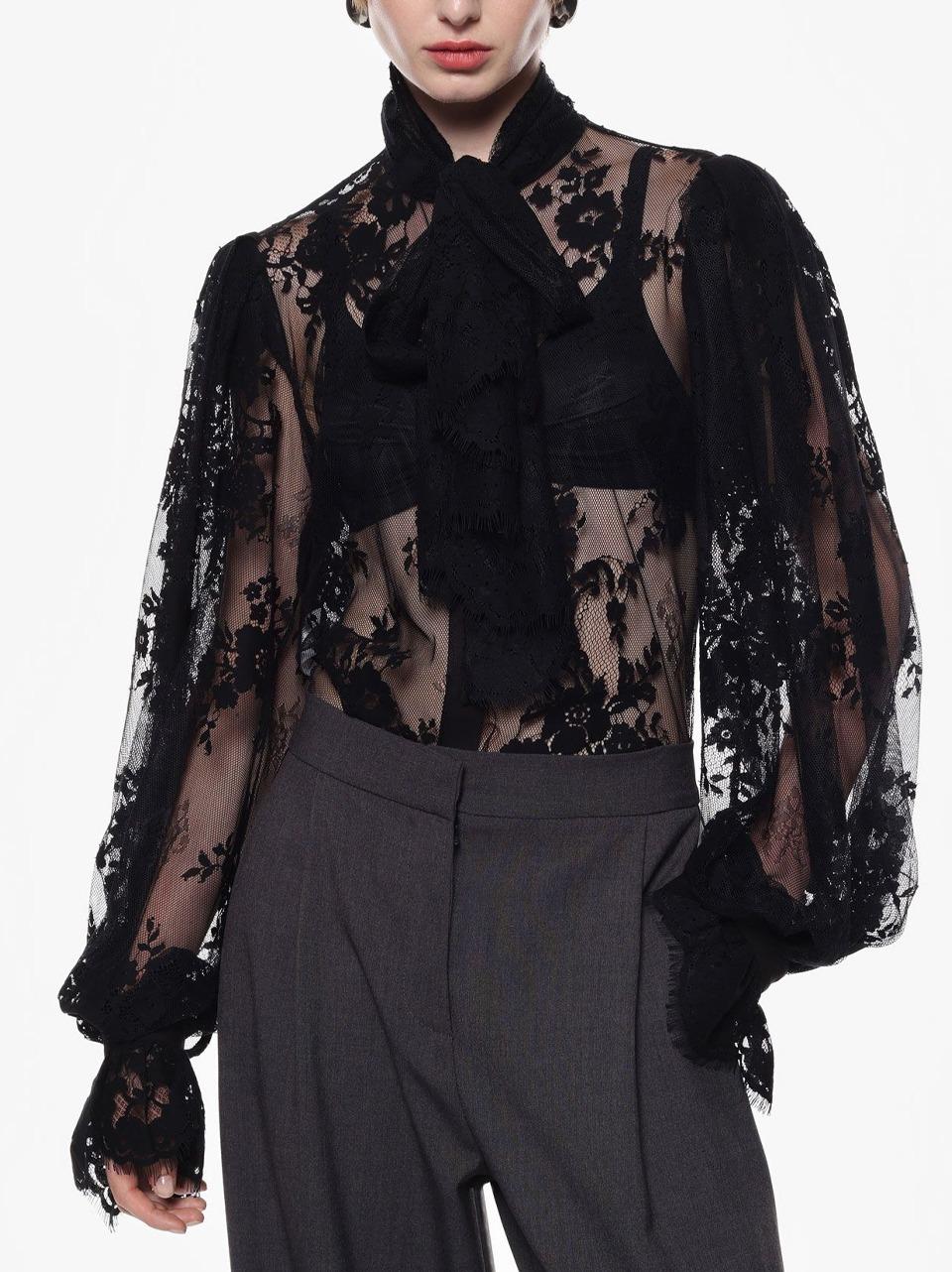 camicia pizzo CND1KHO N SELECTED 