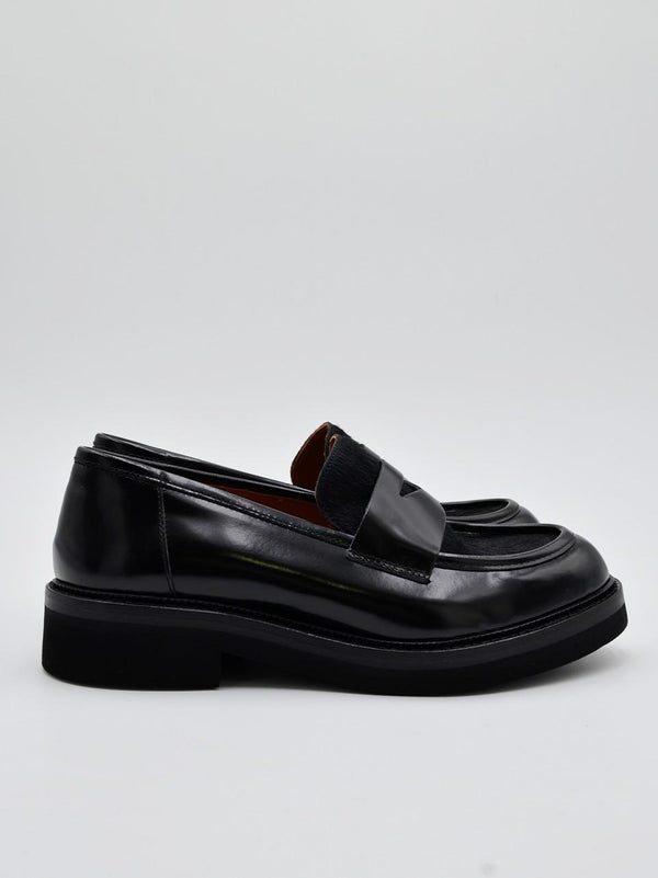 mocassino con con passante bimateriale 3276 NERO MAT:20 