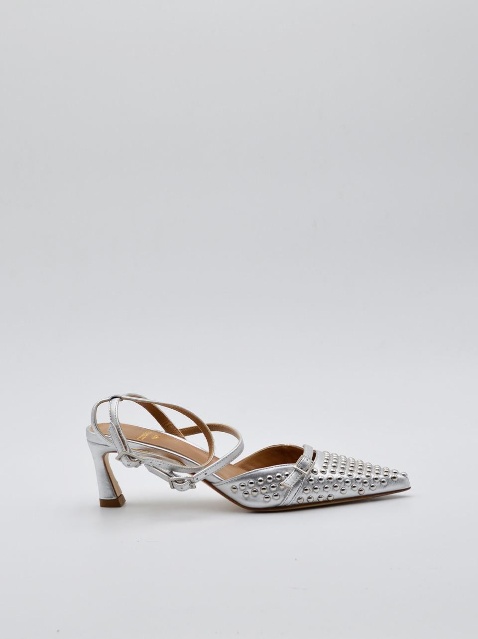 chenel borchiato tacco 50 mm 2533 ARGENTO CHANTAL 