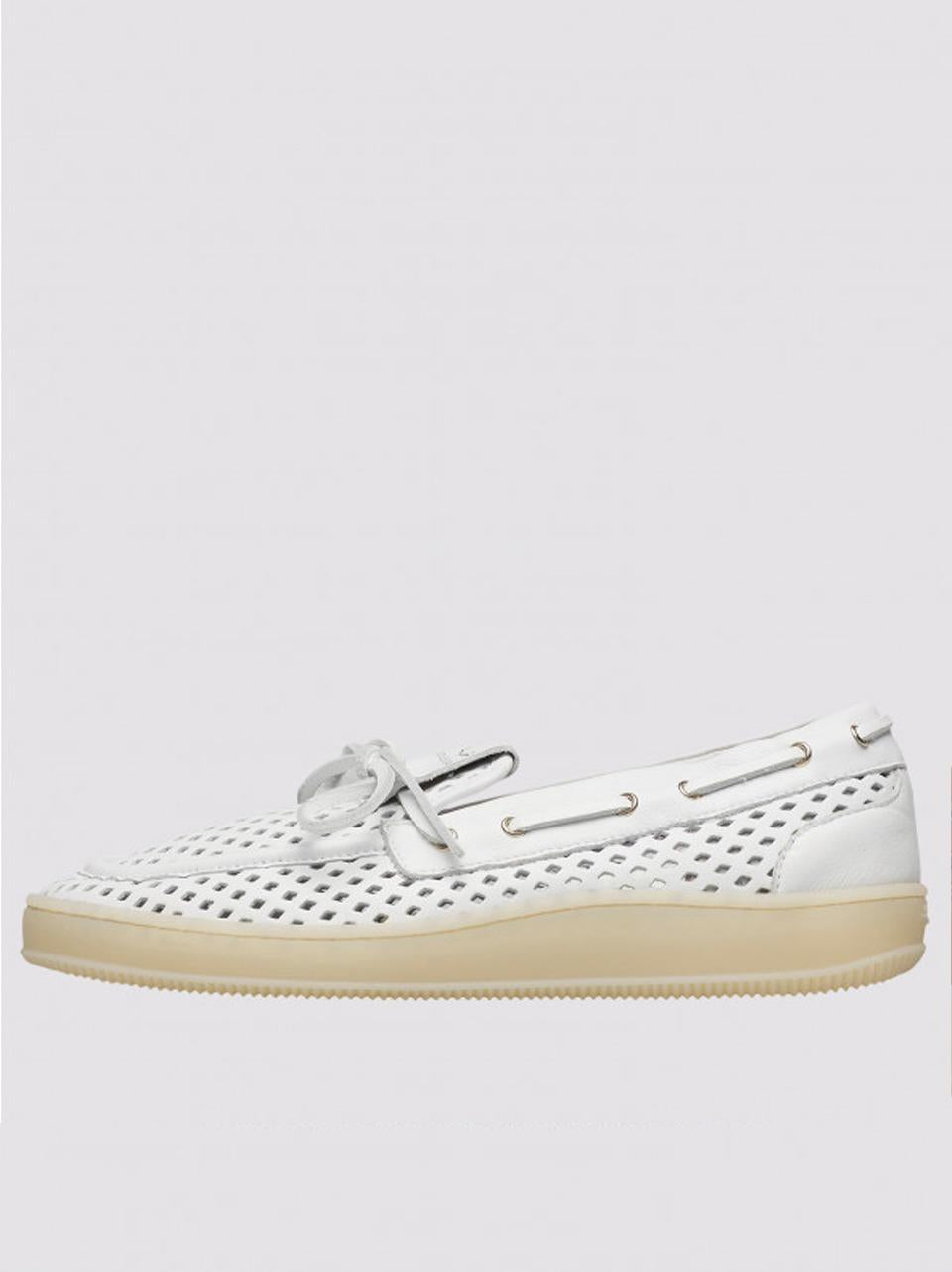 mocassino traforato OLIVA0N01 WHITE VOILE BLANCHE 