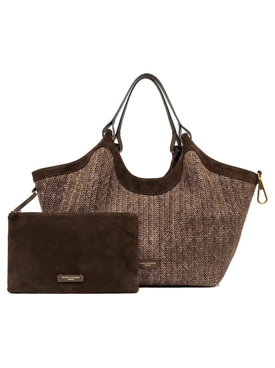 shopping dua grande paglia spigata BS12340 CHOCO GIANNI CHIARINI 