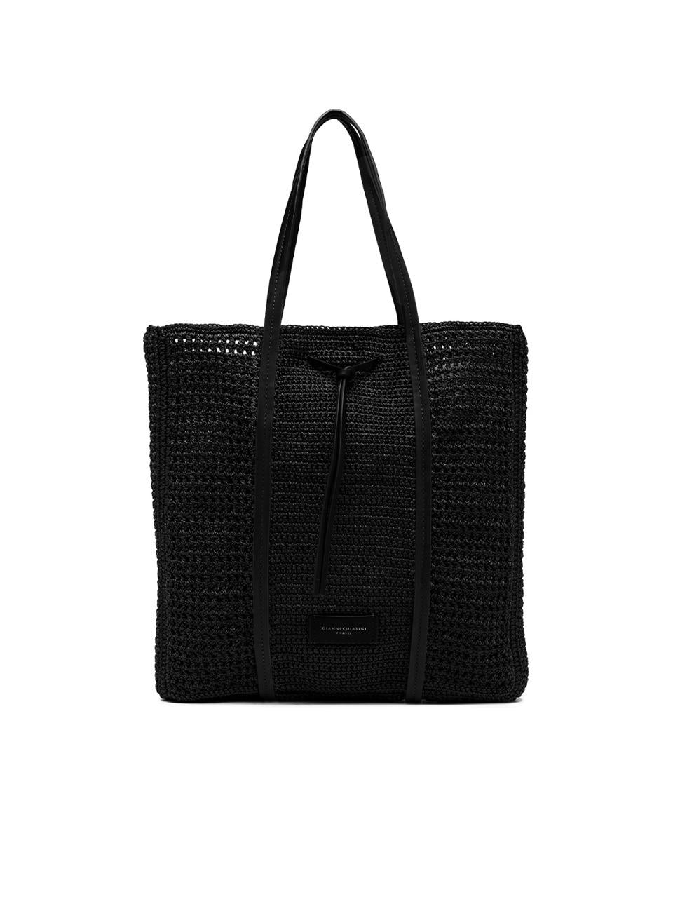 shopping verticale tessuto uncinetto BS11581 NERO GIANNI CHIARINI 
