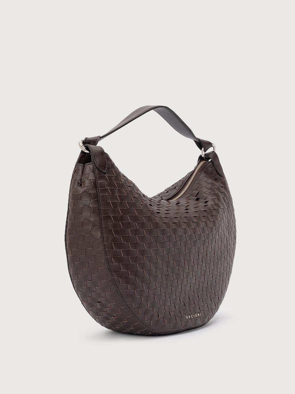 borsa dumpling large B02184WOVEN CIOCCOLATO ORCIANI 