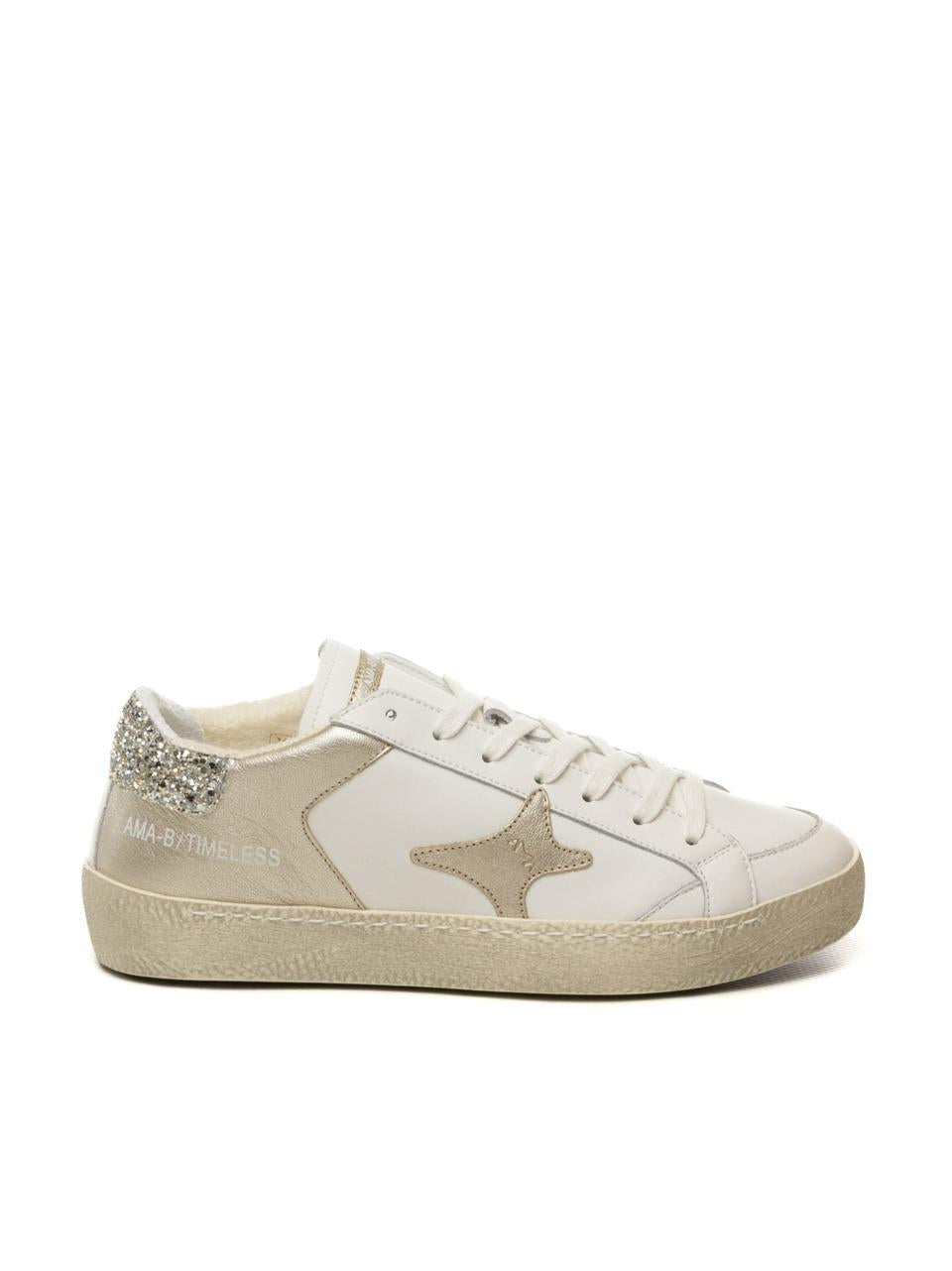 sneakers timeless 4006 BIANCO PLATINO AMA brand 