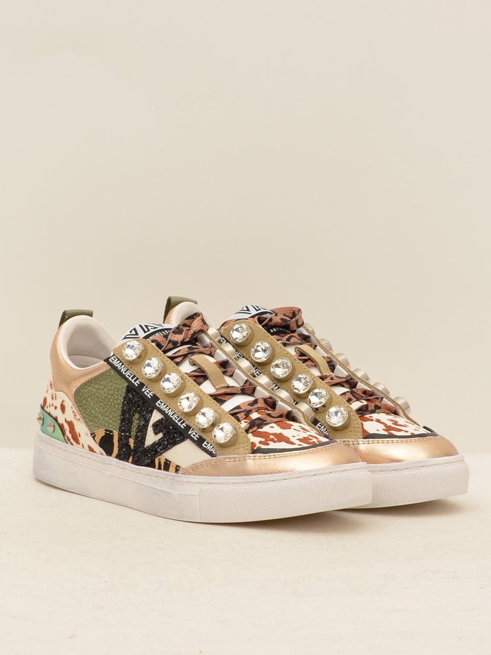 sneakers con castoni maculata 11-P122CB MULTY ZEBRA EMANUELLE VEE 