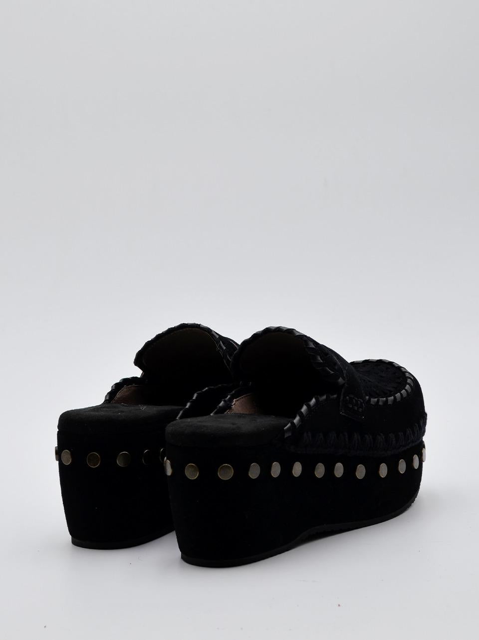 sabot con infilature 611004A NERO MOU 