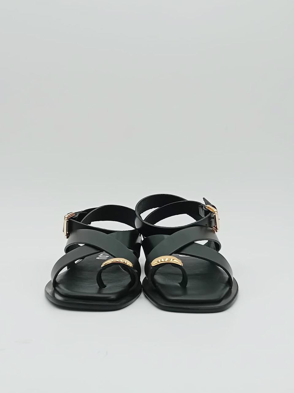 sandalo infradito flat con accessorio 902 nero BIBI LOU 