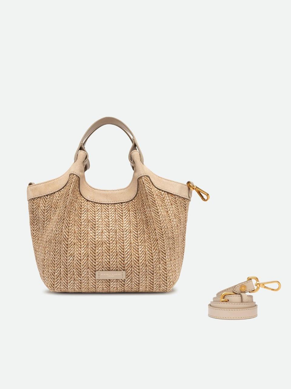 shopping dua media paglia spigata BS12339 SABBIA GIANNI CHIARINI 