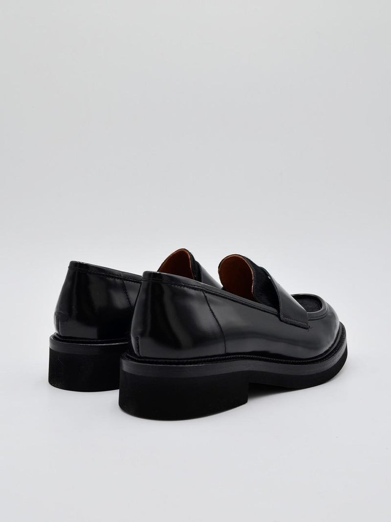 mocassino con con passante bimateriale 3276 NERO MAT:20 