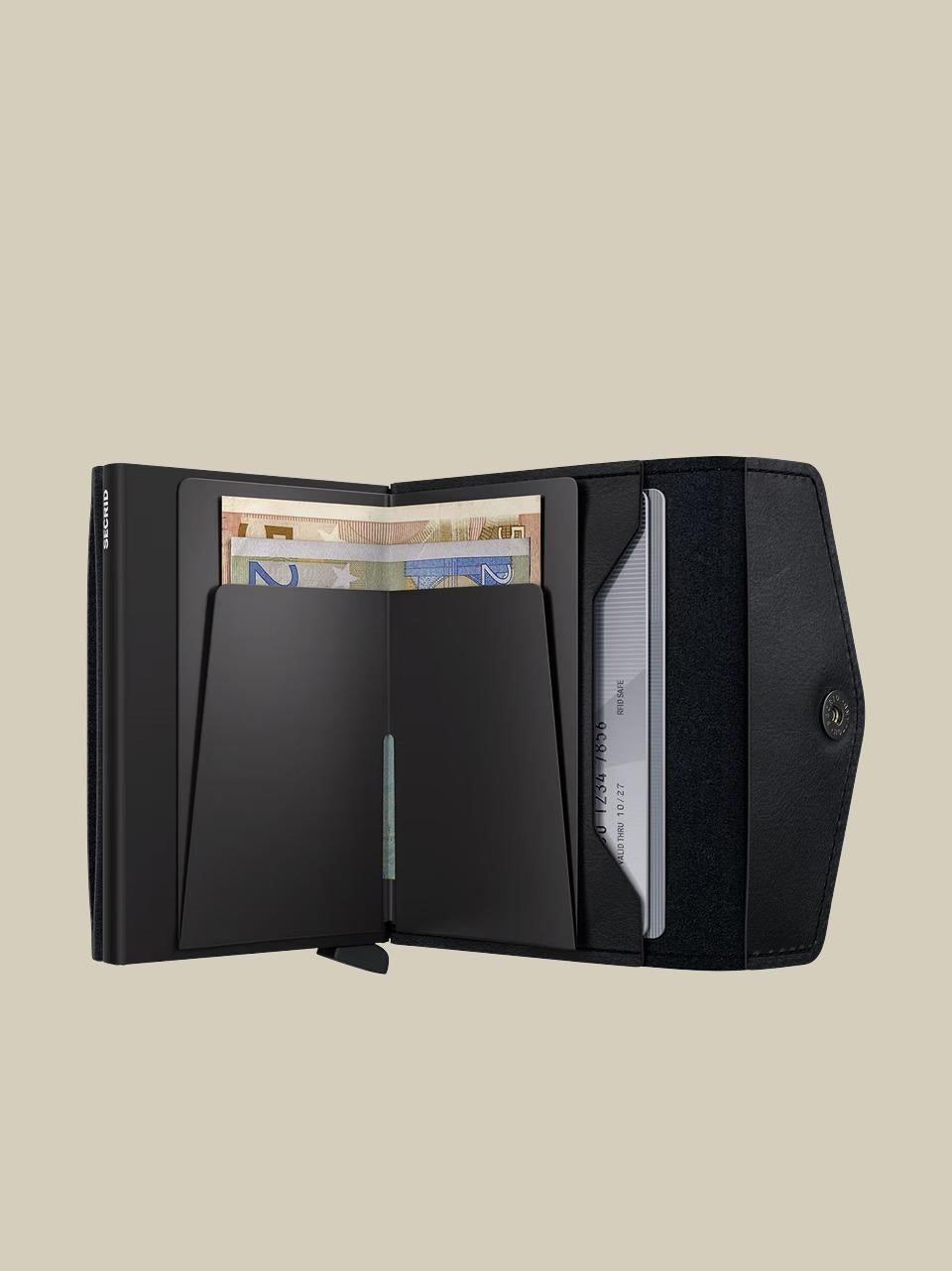 portacarte con portamonete EV-VINTAGE BLACK BLACK SECRID 