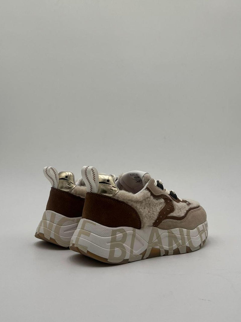 sneakers club 105 001-2017475-05 1B30WHITE COGNAC VOILE BLANCHE 