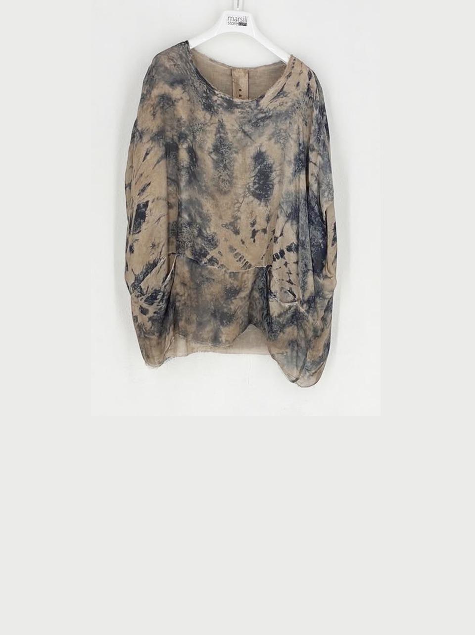 blusa over con stampa S227 SAND SANCTA MUERTE 